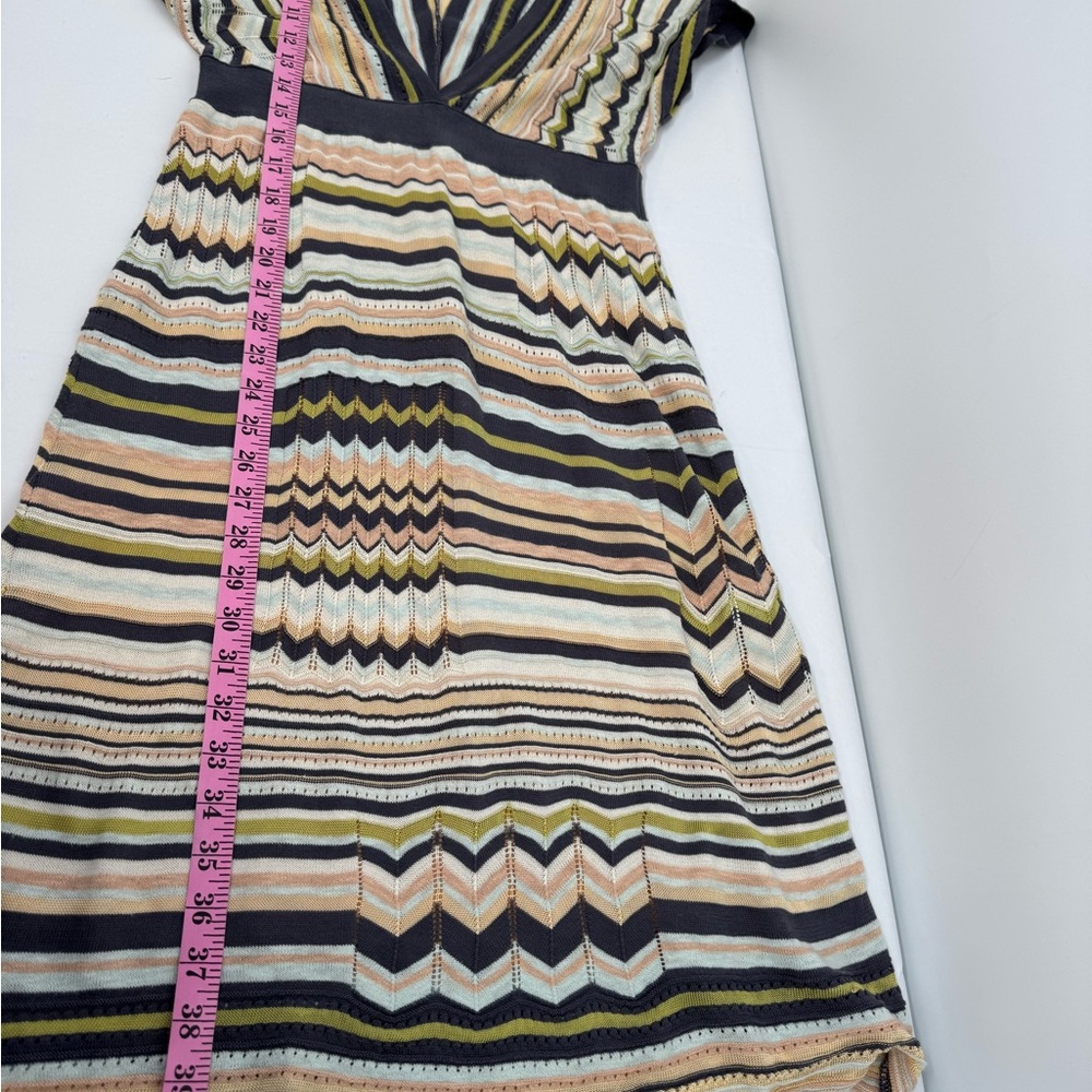 M Missoni Knit Dress Size USA 8 w Liner Deep V-Neck Short Sleeve - Picture 8 of 12